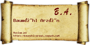 Baumöhl Arzén névjegykártya